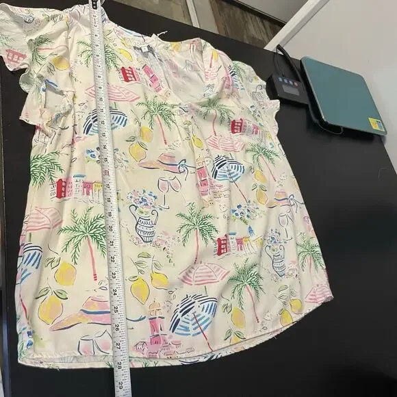 NWT Calypso St Barth Tropical Print Blouse Women’s Plus Size 1X Resort Vacation - Picture 8 of 8